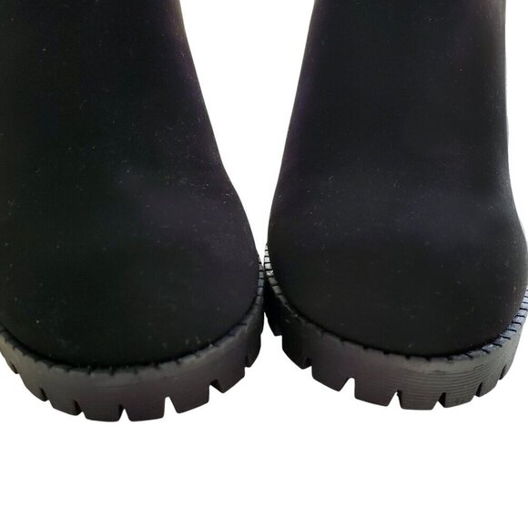 Soda Whimsigoth Chunky Heel Black Combat Boots Jaber Ankle Lug Sole Pull on 9.5 - Picture 5 of 13